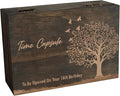 Engraved Time Capsule Memory Box – Wooden Keepsake Box for Graduation, New Year, or Life Events – Medium Size – Dark Walnut – 8.5 x 6 x 3 in