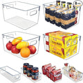 Set of 8 pantry organizers and storage, Clear Plastic Storage Bins for Kitchen Organization, Freezer Storage, Home Edit Containers