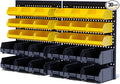 KJE 30PCS Wall Mounted Storage Bins, Plastic Tool Organizer for Garage Storage, Screws, Nuts, Bolts, Small Hardware Parts -Black, Yellow