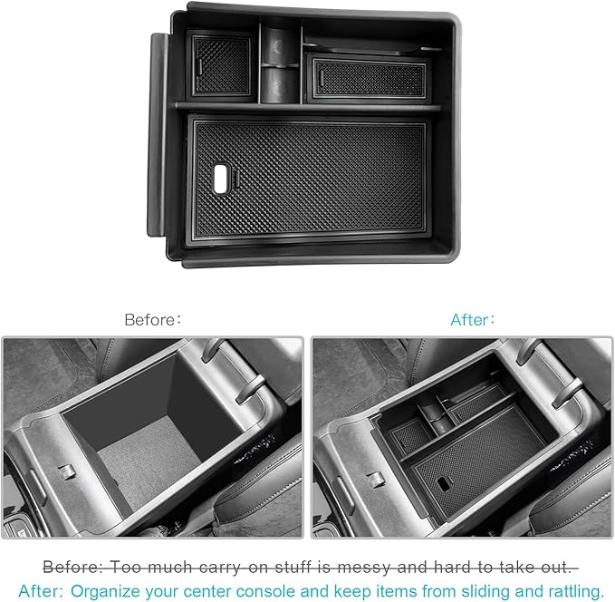CDEFG for 2025 2026 Hyundai Tucson Center Console Organizer for 2025 2026 Hyundai Tucson (SE/SEL/XRT) Accessories Middle Console Armrest Storage Box(Not for PHEV/Limited/N-Line Models)