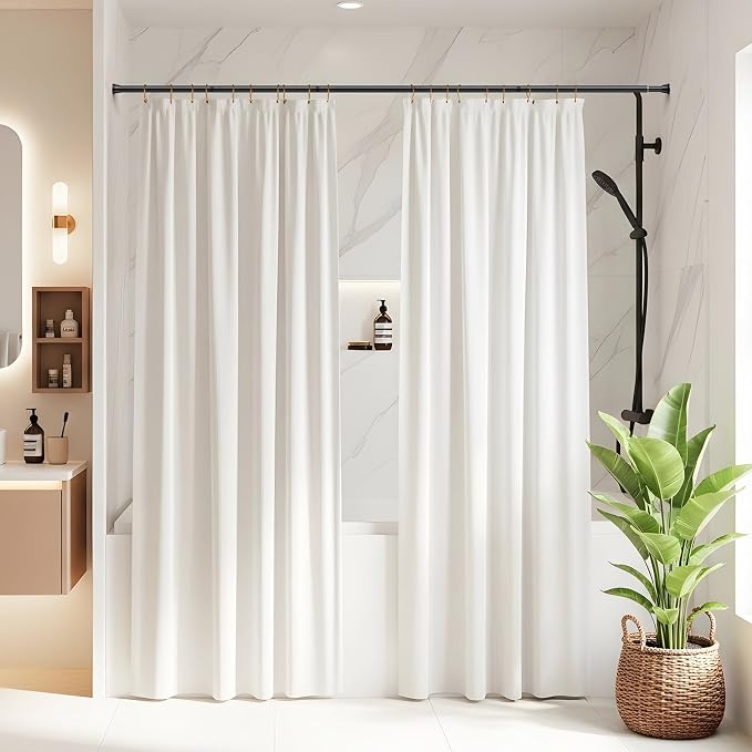 1PCS Spring Tension Curtain Rods 32 to 62 Inch Black Tension Rod Spring Tension Rod long Curtain Rod Tension Adjustable Curtain Rods for Kitchen