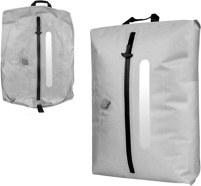 AIDONS Vacuum Seal Bags for Clothing Travel - Reusable Vacuum Compression Bags for Storage Clothes & Blankets, Fits Carry-On, Backpack, Suitcase & Home(Grey 1PC+No Pump)