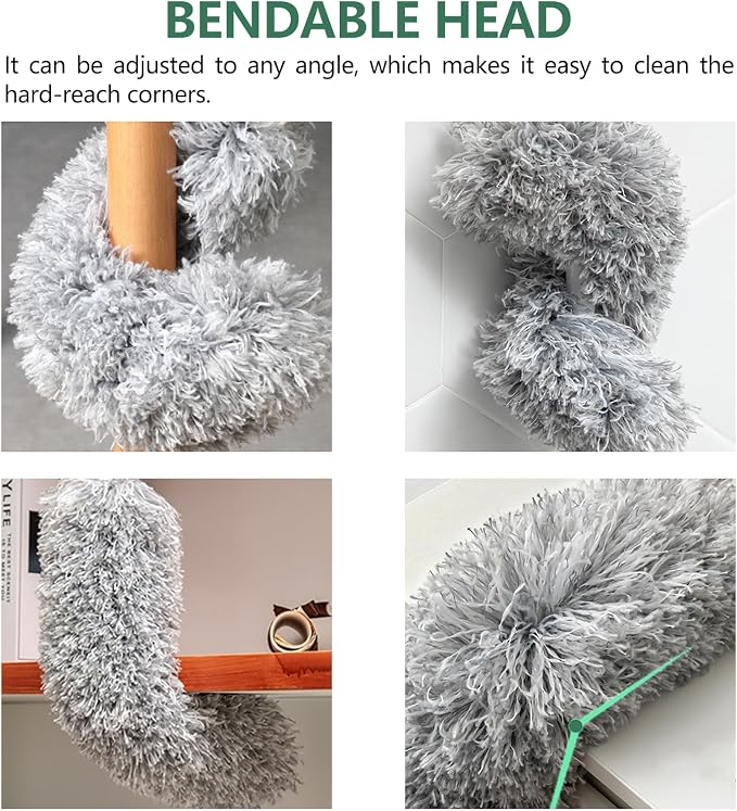 SetSail Dusters for Cleaning, 100-inch Extra-Long Cobweb Duster with Extension Pole, Bendable Microfiber Head & Cobweb Brush Washable Ceiling Fan Cleaner Duster Kit for High Ceilings, Corner