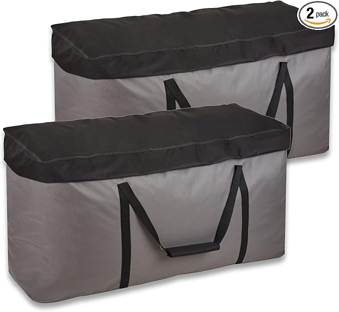 Rachmi 2 Pack Cushion Storage Bag (152 Gal x2) 60 Inch with Zipper & Padded Handle, Outdoor Oversized Heavy Duty 600D Water-Resistant Moving Bag, (60" Wx20 Dx29 H, Extra Large)