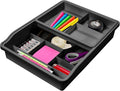 madesmart Original Junk Drawer Organizer® with Sliding Top Tray, 13 Compartments, Multi-Purpose Storage for Kitchen, Office & Bathroom Drawers, Carbon