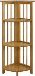 Casual Home 4-Shelf Corner Folding Bookcase, Natural