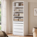 Modular Closet System, Closet Organizer System with 4 Shelves and 5 Drawers, Walk-in Wardrobe Standing Closet System, White