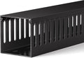 ZhiYo 3"H x 3"W Cable Raceway, 6ft Under Desk Wire Management Channel Black | Slotted Wire Duct, 2 Pack (3 ft Each), Heavy-Duty PVC Cable Management for Server Racks, Network Cables & Electrical Cabinets