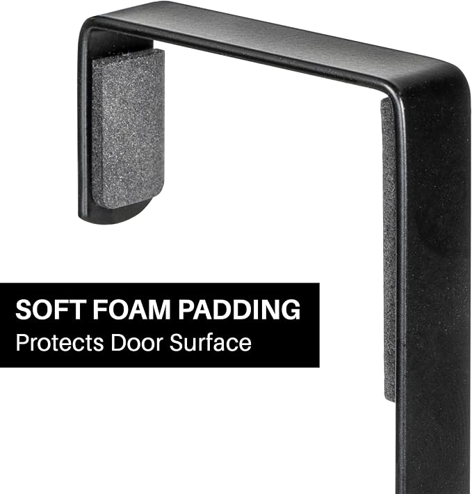 LYNK Professional® Home™ Over the Door Hooks - 10 Hook – Over the Door Coat Rack - Over the Door Hanger - Hanging Towels or Clothes - Bathroom, Bedroom, Laundry Room - Lifetime Ltd. Warranty, Black