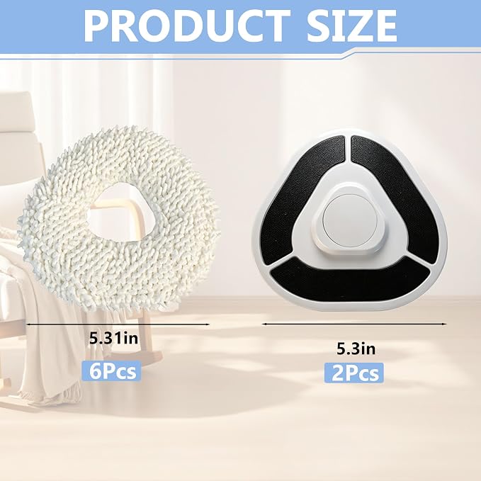 2 Pcs Mop Pad Holders and 6 Pcs Mop Pads | Compatible with Narwal Freo,Freo Pro,Freo X Ultra,Freo Z Ultra,Freo Z10 | Washable Reusable Microfiber Household Robot Vacuum Mop Replacement Parts