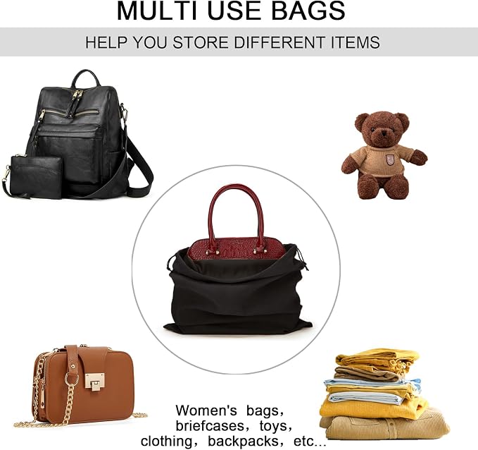 2 Piece Set Dust Cover Bags for Handbags,Purses,Shoes,and Boots | Protection Bag for Purse,Dust Resistant,Machine Washable & Reusable Storage Pouch,Travel Essentials for Women & Men
