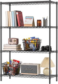 36" L×14" W×54" H Commercial Wire Shelving Unit Metal Shelf with 4 Tier Adjustable Layer Rack Strong Steel for Restaurant Garage Pantry Kitchen Garage，Black