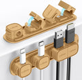 6 Pack Magnetic Cable Clips [1s Open/Lock], Cord Organizer Holder | Strong Adhesive Desk Cable Management- Organize Charging Cords Neatly for Home, Office, Car,Desk, Nightstand-Milk Coffee