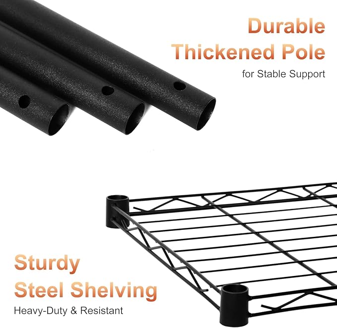 Xcity Storage Shelves, 5 Tier Heavy Duty Metal Shelving Unit, 2000 LBS Adjustable Steel Wire Shelf for Commercial, Pantry, Kitchen, Garage, 14" D x 36" W x 72" H, Chrome