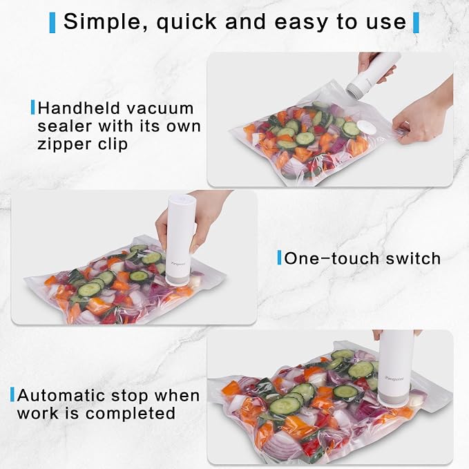 Reusable Vacuum Sealer Bags for Food – 30 Pack BPA-Free Large (11 x 20 in) Vacuum Storage Bags | Freezer & Microwave Safe | Leak-Proof & Odor-Resistant | Compatible With Many Vacuum Sealers