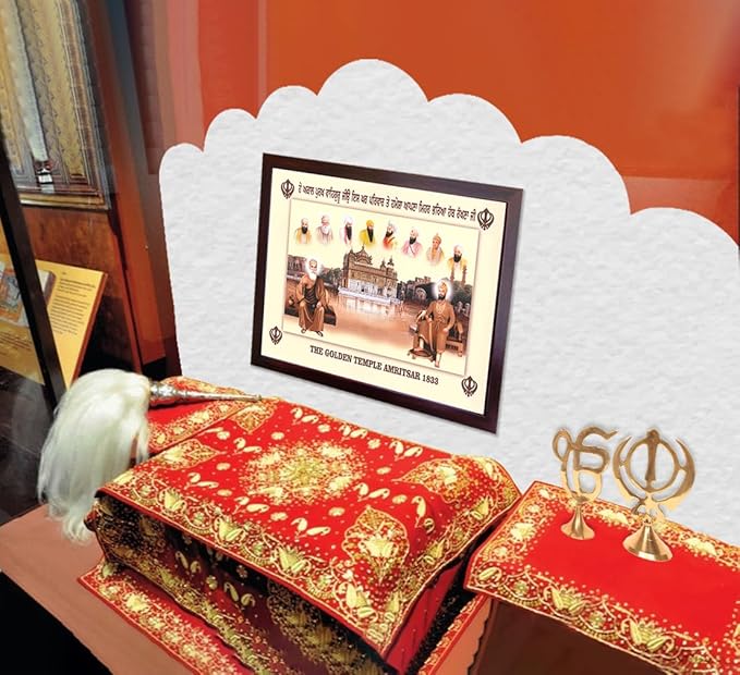 Lord Sikh Guru poster print with frame for Home Decor and Gifting Purpose (229-123)