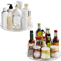 2 Pack Lazy Susan Organizer Turntable, Clear 9 Inch Rotating Organizer Tray for Cabinet Table Top, Round Non-Skid Refrigerator Lazy Susan, Kitchen Storage for Pantry Countertop Bathroom, Spice Rack