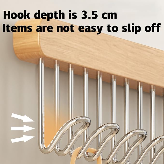 12 inch valet rods for closets, extendable and pull-out wardrobe pole for hanging clothes,bras,tie,belt,wardrobe pole with metal hooks, closet valet rod slide out,hanger wall (Left hook)
