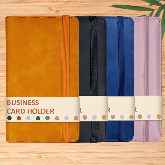 Leather Professional Business Card Holder Book Organizer, 240 Card Slots Capacity Booklet, Premium PU Name Cards Storage Folder with Soft Cover, Credit Card Binder Holder for Men/Women (Black)