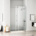 WinZo Frameless Shower Door 50-54 in W x 75 in H, Sliding Shower Door with 5/16"(8mm) Clear Tempered Glass Shower Door, Easy to Clean Bathroom, Silent Soft-Close Design, Brushed Nickel