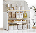 Makeup Organizer Countertop with Drawers & Lid, Skincare Organizer for Vanity, Large Cosmetic Organizer & Display Cases and Storage for Bathroom & Desktop. Perfect for Girl Women Mom Gifts