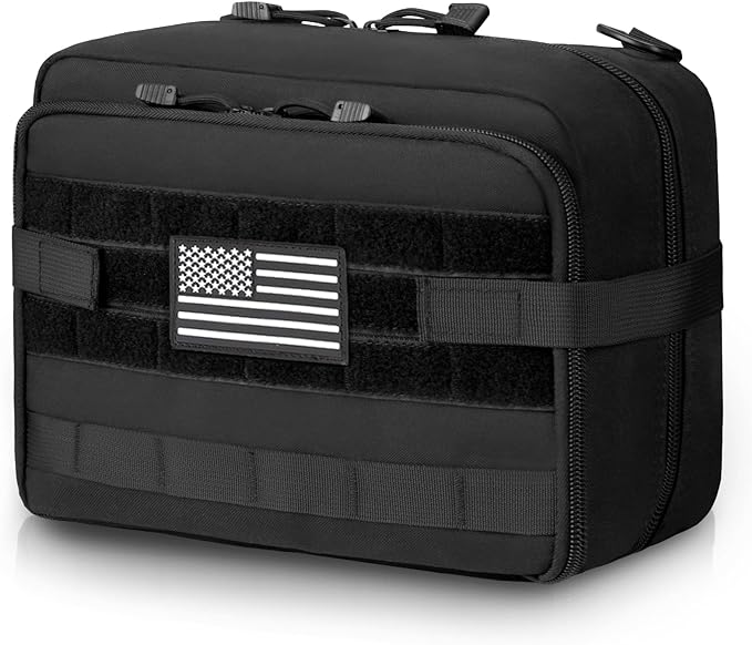 Jueachy Tactical Molle Pouch Large Admin Bag Utility Tool Pouches Molle Attachment EDC Pouches Expandable Molle Accessories Organizer Medical Pocket U.S.A Patch Included