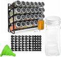 ELITE BAY-Spice Jar Rack Organizer with KEEP – 4-Tier Organizer with 28 Empty Bottles, 180 Waterproof Labels (55 Blanks) & Funnel| Space-Saving Spice Storage for Kitchen Counter or Cabinet.