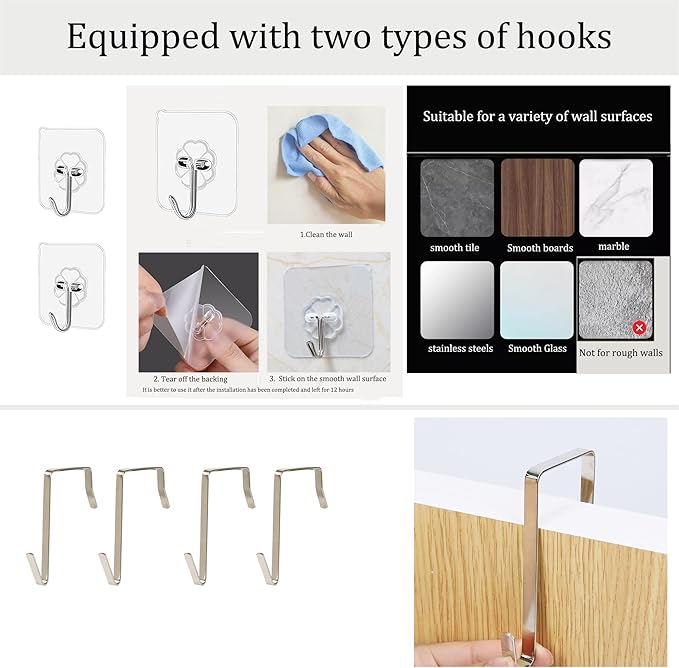 2-Pack Hanging Storage Organizer, Over The Door Hanging Bags/Wall Baskets Storage with Pockets for Home, RV, Office and More (2, White)