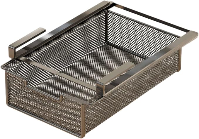 Hanging Pullout Drawer Basket Storage Organizer Multifunctional Metal Slide Out Pantry Shelf, for Bedroom, Dresser, Cabinet