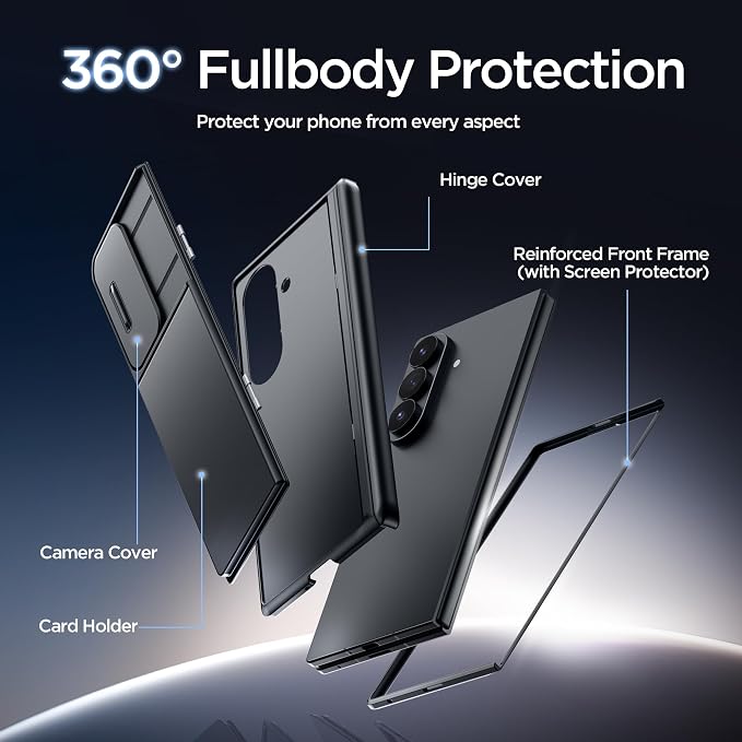 TONGATE Wallet for Z Fold 8 Ultra Case with Privacy Film & Stand, Black | 4-Card Holder, Anti Spy, Camera Cover, Full Hinge Protection Phone Case for Galaxy Z Fold 8 Ultra Office Business Outdoor