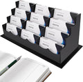 Vevitts Business Card Holder, Acrylic Business Card Display, Clear Desktop Business Card Stand for Exhibition, Home & Office Black 4 Tiers 12 Slots
