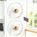 Magnetic Pot Lid Holder for Refrigerator, 2 Pack Strong Magnetic Pot Lid Organizer for Cutting Board, Baking Tray & Pan Covers, Stainless Steel Moveable Kitchen Storage Rack-White