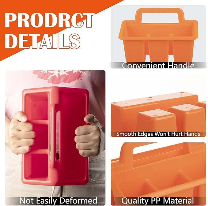 WRVCSS 6Pack Classroom caddy, assorted color for Classrooms, Kids Room, and Office Organization,9"(L) x6.7(W) x6.5(H),4 compartments
