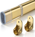 Adjustable Oval Closet Rod, 18-31 Inch, 90 Lbs Heavy Duty (Gold)