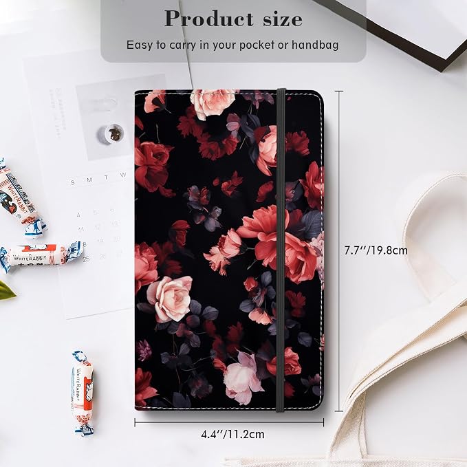 Floral Business Card Book Holder Organizer for Women, 240 Card Capacity, Stylish Name Card and Credit Card Holder for Professionals (Rose)