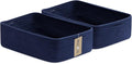 MiniArk Large Shallow Organizing Baskets 15x11x5.1 Inches - Rope Woven Storage Bins for Bathroom, Shelves, Cube Closet, Navy Blue 2 Packs