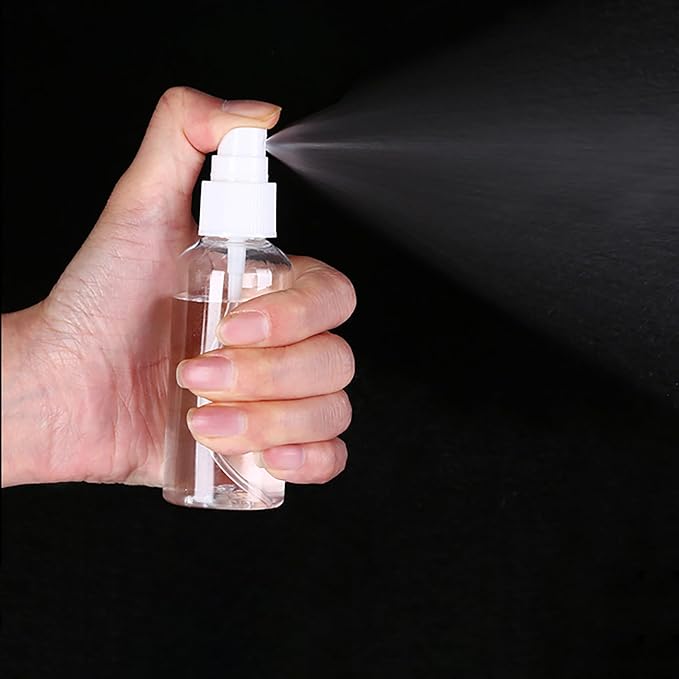 Spray Bottles, 12 Pack 4oz 120ml Clear Empty Fine Mist Plastic Mini Travel Bottle Set, Small Refillable Liquid Containers, 4 Ounce