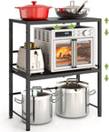 Expandable-Metal-Storage-Shelves-Organizer For Pantry Kitchen Garage, 2-Tier Heavy Duty Shelving Units and Storage For Small Appliance, Adjustable Standing Shelf Riser Rack For Closet Warehouse