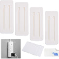 Self Adhesive Power Strip Holder 4 Pack - No Drill Extension Block Wall Mount Fixator - Easy to Install Sliding Design - for Home, Kitchen, Office - Attaches to Wood, Plastic, Metal, Ceramic