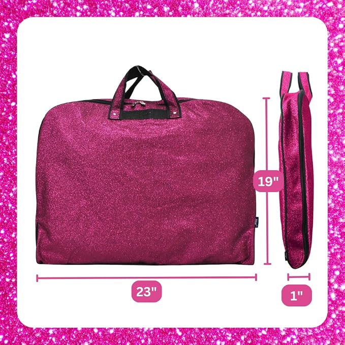 NGIL Glitter Travel Hanging Garment Bag (Glitter-Hot Pink) | Garment Bag for Girls, Cheer Travel Bag, Dance Competition Bag, Cheer Dance Competition, Beauty Pageant