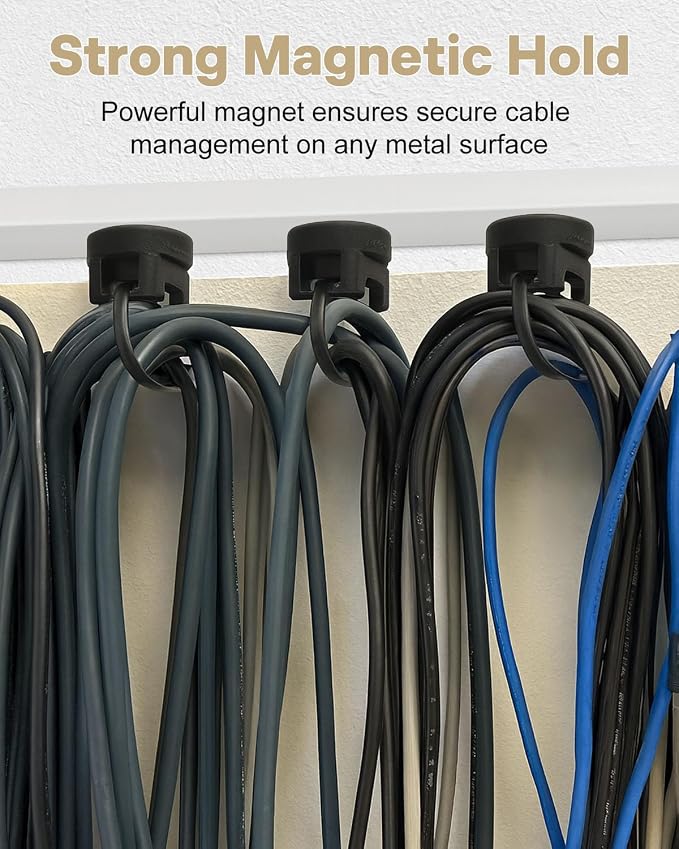 Magnetic Cable Clips Zip Tie Mount Base | 20 Pcs 20mm Magnetic Wire Cable Holders with 100 Pcs Heavy Duty Zip, Multipurpose Cable Ties Management Base for Wire
