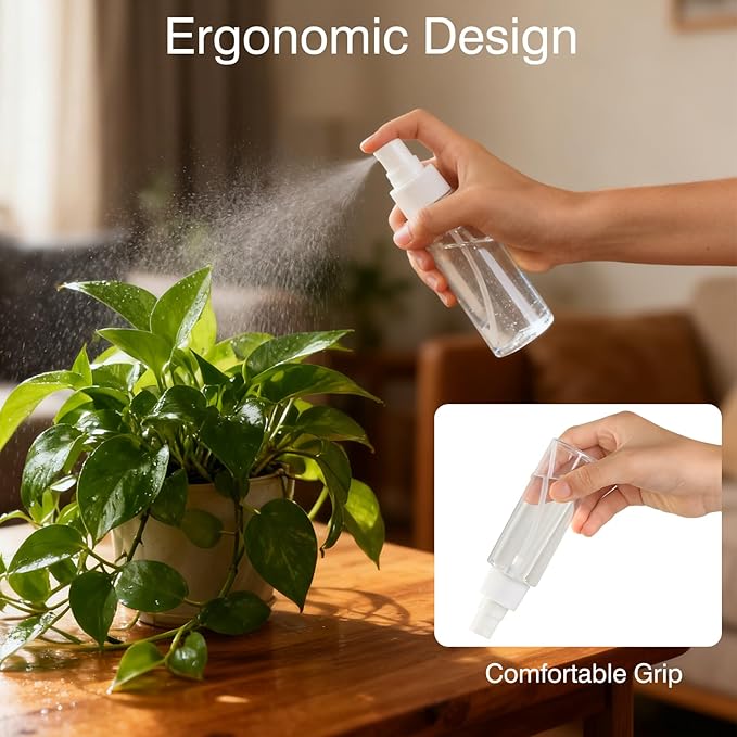 6 Pack Small Spray Bottles Travel Size 2.7oz - Fine Mist Mini Empty Sprayer | Refillable Plastic Spray Bottles, TSA Approved Travel Bottle Set - Leak Proof - for Hair, Face Toner, Plants, Cleaning
