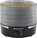 Elite Gourmet EFD319DKG Food Dehydrator, 5 BPA-Free 11.4" Trays Adjustable Temperature Controls, Jerky, Herbs, Fruit, Veggies, Dried Snacks, Black and Grey
