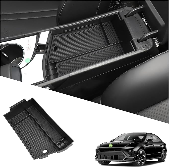 Ruiya 2024-2026 Sonata Center Console Organizer for 2026 Hyundai Sonata Accessories ABS Material Armrest Console Organizer Compatible with 2024 2025 2026 Hyundai Sonata SE/SEL/SEL Plus/N Line/Limited