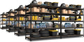 PrimeZone 8 Pack Heavy Duty Storage Shelves - 47"W x 18"D x 71"H 5 Tier Adjustable Garage Storage Shelving, Metal Utility Rack Organizer Shelf Unit for Warehouse Pantry Closet Kitchen Basement, Black