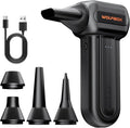 WOLFBOX MF60&MF70 Compressed Air Duster-110000RPM Super Power Electric Air Duster, 3-Speed Adjustable Rechargeable Cordless Air Blower with Fast Charging for PC Keyboard Cleaning, Car, Home (Black)
