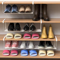 CroBlissful 1 Pcs Expandable Shoe Rack Organizer for Closet 16.5-31.5 Inch Adjustable Retractable Hanging Cabinet Shoe Shelf Dorm Room Storage for Space Saving (White)