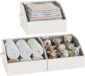 StorageWorks Closet Baskets for Shelves, Trapezoid Storage Bins, Closet Organizers and Storage, Clothes Organizing Bins, Small, 3-Pack, Mixing of Beige, White & Ivory