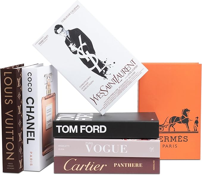 PROBENEX Suite Large | 7 PCS Faux Decorative Books for Home Decor | Not Real Books (Cardboard Boxes) | Coffee Table, Bookshelf & Shelf Styling Display Props for Living Room, Office