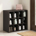 15-Cube Shoe Organizer, Stackable Shoe Rack, Shoe Storage, 11.4 x 24.2 x 19.3, for Office, Closet Entryway, Garage, Dark Oak